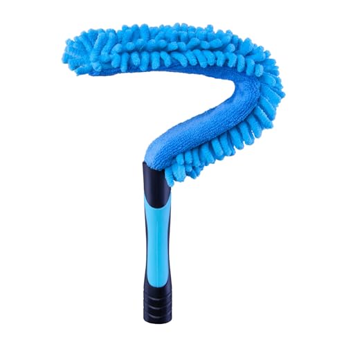 17" Microfiber Flexible Ceiling Fan Duster with Washable Chenille Dusting Cloth, Use by Hand or Attach to Extension Poles (1)