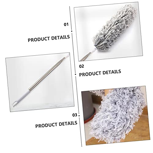 GARVALON 2.8m Extendable Microfiber Sweeping Duster for Car and Home Cleaning Flexible Dust Remover with Durable Fiber Bristles for Furniture Blinds Ceiling Fans and More