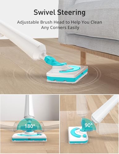 Professional Steam Mop Cleaner,1300W Floor Steamer with Detergent Chamber,25S Heat Up, Lightweight Steamer for Cleaning,1800w Yard Power Brush with 14.5 Gal Removable Leaf Collection Bag