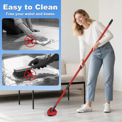 Mop Heads Replacements for O Cedar,Mop Replace Head for Ocedar Rinseclean 2 Tank,Microfiber Mop Refills,Include 3 Spin Mop Replacement Head 1 Scrub Brush 1 Mop Base Machine Washable & Easy to Replace - color: Blue