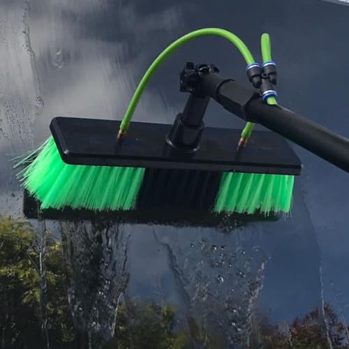 30 Feet Solar Panel Cleaning Brush & Pole Window Cleaner Window Cleaning Solution (Glass, Solar Panel, etc.) Professional Tool Water Fed Pole Kit Scrubber Brush w/Spray Washer & Squeegee - size: 30 FT