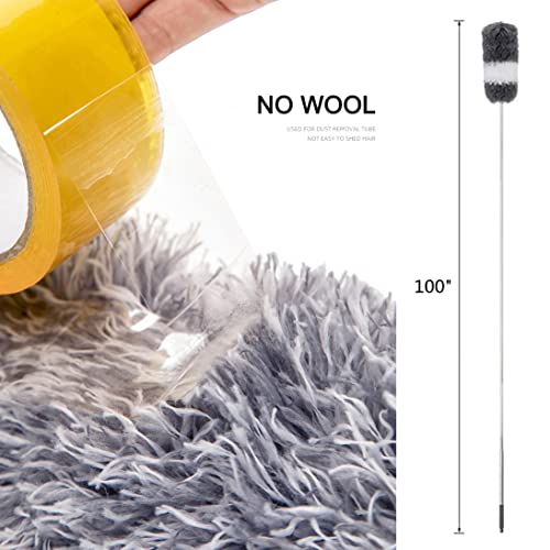 Duster Household Cleaning Supplies Kit 16pcs Microfiber Feather Duster 100in Extension Pole Reusable Bendable Cobweb Duster Window High Ceiling Fan Gap Cleaner
