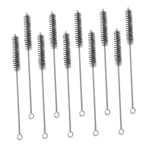 FOMIYES 10Pcs Stainless Steel Wire Tube Cleaning Brushes Heavy Duty Rust Remover with Long Handle for Sewer Drain Pipe Cleaning and Rust Removal Tools