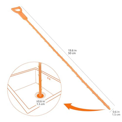 Amazon Basics Drain Clog Remover Tool, 6 Pack with 5 Plastic and 1 Stainless Steel Drain Snakes, Hair Unclogger for Toilet, Kitchen Sink, Bathroom Tub, Shower, Sewer