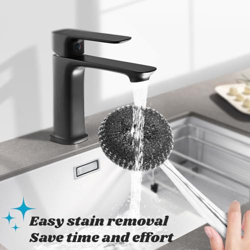 5Pcs Stainless Steel Wool Scrubber Sets, with Long & Short Handle & 3Pcs Detachable Pads, Metal Pot Scrubbers for Cleaning Dishes Iron Pots Stoves
