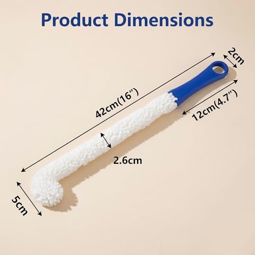 Bottle Cleaning Brush- Long Plastic Flexible Wand Foam Sponge Wine Bottle Glass Decanter Washing Clean Brush Scrubber Multifunction Free Bending Cup Brush Washing Brush Decanter