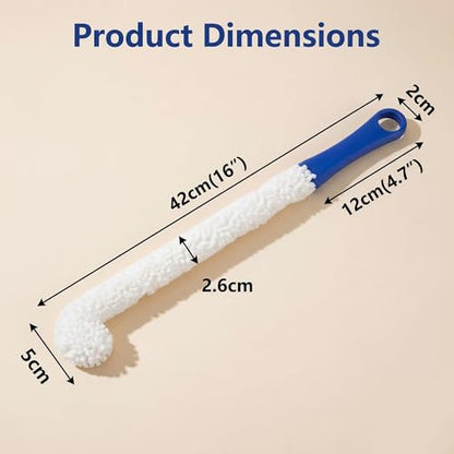 Bottle Cleaning Brush- Long Plastic Flexible Wand Foam Sponge Wine Bottle Glass Decanter Washing Clean Brush Scrubber Multifunction Free Bending Cup Brush Washing Brush Decanter