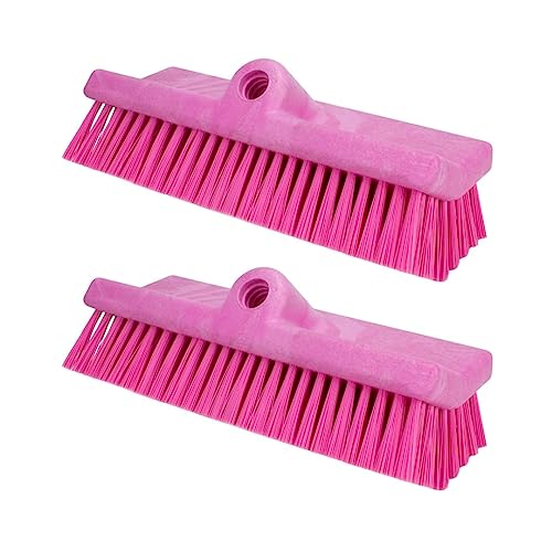 SPARTA 40423EC26 Plastic Floor Scrub Brush, Wall Brush, Equipment Brush With Nonabsorbent Bristles For Industrial Kitchens, Hospitals, Commercial Cleaning, 10 Inches, Pink, (Pack of 2) - color: Pink