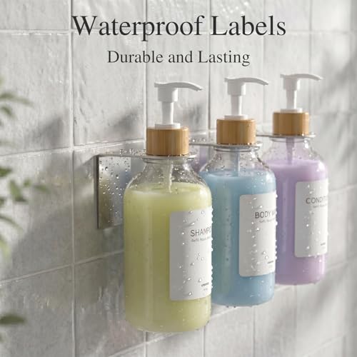 Shampoo and Conditioner Dispenser Wall Mounted - Shower Dispenser 3 Chamber No Drill - Refillable Shampoo Dispenser for Shower Wall - Bathroom Dispenser Sets 500ML Transparent - color: Clear