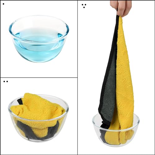 uxcell Car Cleaning Cloths, 8 Pack Soft Premium Microfiber Towels with Hang Loop for Household Cleaning, Reusable Car Cleaning Wipes Lint Free Streak Free Cloths 12" x 12" Yellow - color: Yellow, size: 12" x 12"
