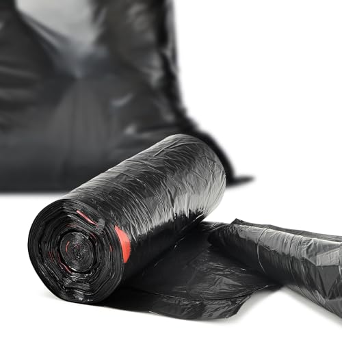 Pre-Separated Drawstring Trash Bags for 15 Gallon Trash Cans, 100 Count, Ultra Strong Black Tall Kitchen Garbage Bags, Tear-Free Large Trash Liners for Lawn & Yard