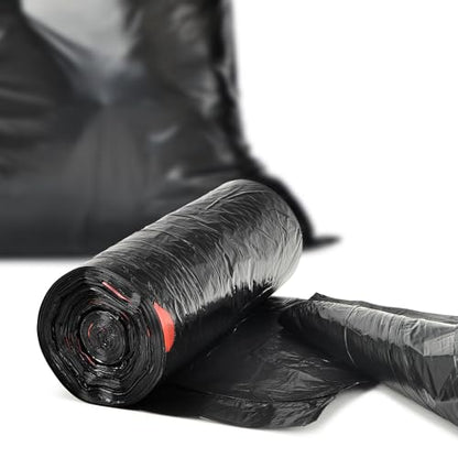 Pre-Separated Drawstring Trash Bags for 15 Gallon Trash Cans, 100 Count, Ultra Strong Black Tall Kitchen Garbage Bags, Tear-Free Large Trash Liners for Lawn & Yard