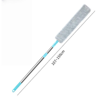 Flat Duster for Under Appliances, Retractable Gap Dust Cleaning Artifact,Bendable Microfiber Duster,Flat Duster with Extension Pole,Under Fridge Cleaning Tool (1 Set) - color: 1 Set