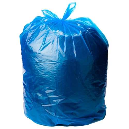 Ultrasac Heavy Duty 55 Gallon Blue Trash Bags - (Value 50 Pack) - 1.5 MIL equivalent Industrial Strength Plastic 37" x 54" for 50-55 Gal Cans -Fits Toter, Rubbermaid Brute, Carlislie Bronco etc. - color: Blue, style: 50-55 Gal, 1.5 Mil Equiv, 50 Count