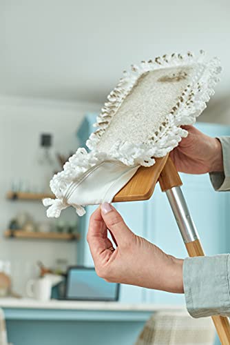 Harper Live.Love.Clean. Washable 2-in-1 Wet/Dry Bamboo Dust Mop Pad with Wraparound Attachment for Cleaning Dust, Pet Hair & Fine Dry Dirt - style: Bamboo Wraparound Mop Pad