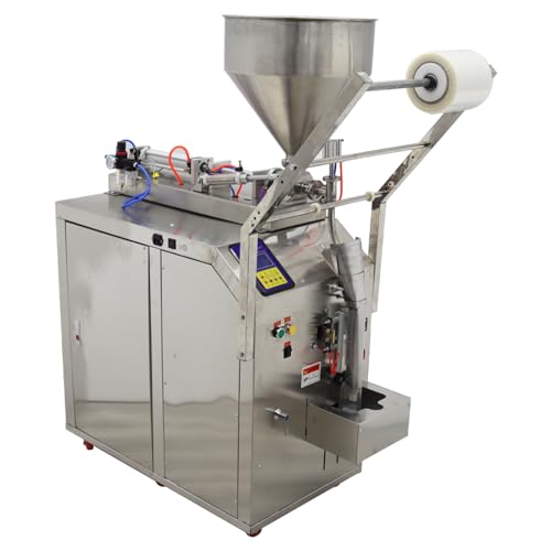 INTSUPERMAI Automatic Liquid Paste Filling Packaging Sealing Machine 10-100ml Stainless Steel Automatic Quantitative Paste Liquid Filling Machine for Shampoo Toothpaste Honey Oil Milk 110V