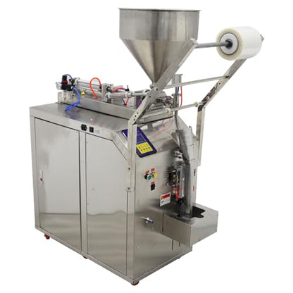 INTSUPERMAI Automatic Liquid Paste Filling Packaging Sealing Machine 10-100ml Stainless Steel Automatic Quantitative Paste Liquid Filling Machine for Shampoo Toothpaste Honey Oil Milk 110V