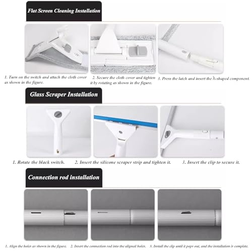 Window Cleaning Tools Professional Cleaner Window Washing Kit with Extension Pole High-Rise Windows Commercial Window Squeegee High-Altitude Exterior Wall Cleaning Tool - size: 681cm/22.3ft