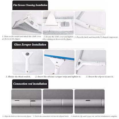 Window Cleaning Tools Professional Cleaner Window Washing Kit with Extension Pole High-Rise Windows Commercial Window Squeegee High-Altitude Exterior Wall Cleaning Tool - size: 411cm/13.5ft