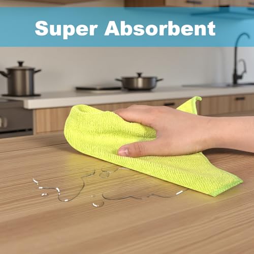 Microfiber Cleaning Cloths, 15 Pack Cleaning Rags, Wet and Dry Use Cleaning Towels, Highly Absorbent and Soft Feel, Lint Free, Streak Free, 11.5"X11.5"(Red/Yellow/Green/Blue/Purple) - color: Multicoloured 15 Pack