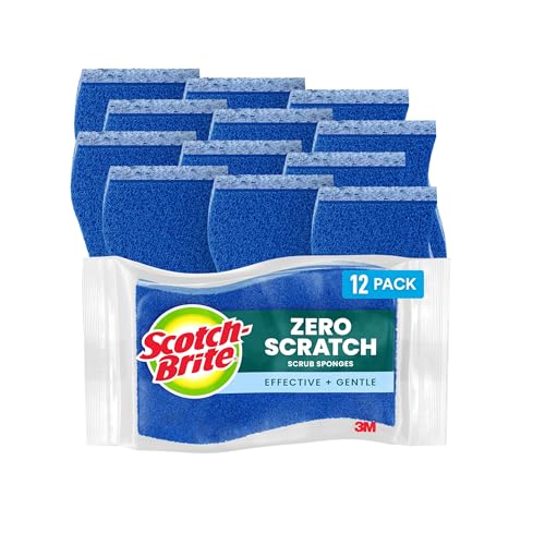 Scotch-Brite Non-Scratch Scrub Sponges, for Washing Dishes and Kitchen Use, 12 Scrub Sponges