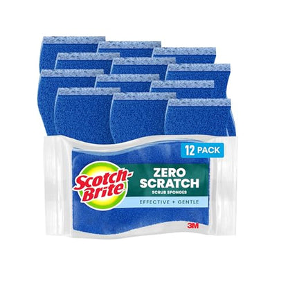 Scotch-Brite Non-Scratch Scrub Sponges, for Washing Dishes and Kitchen Use, 12 Scrub Sponges