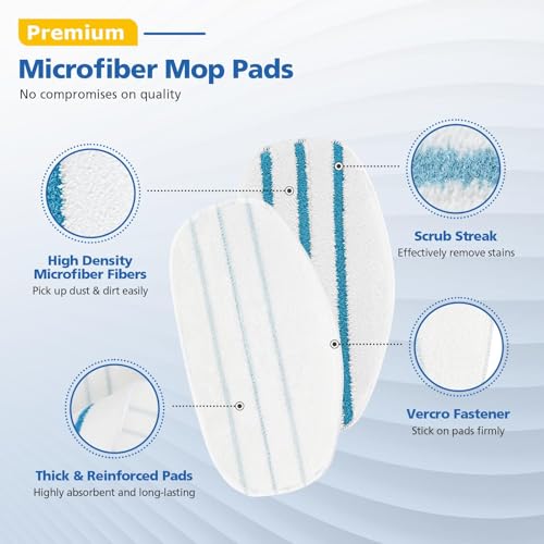 LINNIW 8 Pack Replacement Steam Mop Pads Compatible for PurSteam ThermaPro 10-in-1 - size: Pack of 8