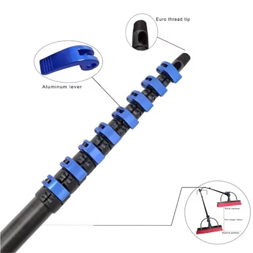 40FT Carbon Fiber Telescopic Water Fed Pole For Window Cleaning (12Meter/metal Lever）(Carbon 24T)