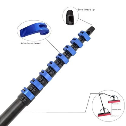 40FT Carbon Fiber Telescopic Water Fed Pole For Window Cleaning (12Meter/metal Lever）(Carbon 24T)
