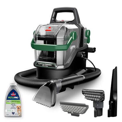 BISSELL Little Green Pet Pro Portable Carpet and Upholstery Deep Cleaner, Car/Auto Detailer with Self-Cleaning Tough Stain, Pet Hair Removal, Crevice Tool (3909) - style: Little Green Pro