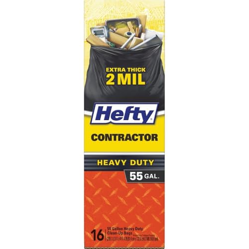 Contractor Trash Bags, Heavy Duty, 55-Gallon, 16-Ct.