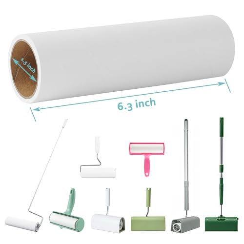 6.3 inch Large Lint Roller Refills Compatible with PetLovers BomDa YabeePet Fedicelly Large Lint Rollers for Pet Hair Extra Sticky 60 Sheets per Refill Pack of 5 Rolls 300 Sheets Total - size: 6.3 inch