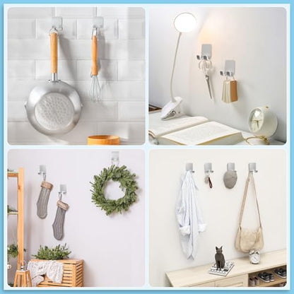 VIS'V Shower Wall Adhesive Razor Holder for His and Hers, Silver, 2 Pcs | Metal Material, Compact Design, Peel and Stick, Fit for Smooth Flat Surfaces - color: Silver