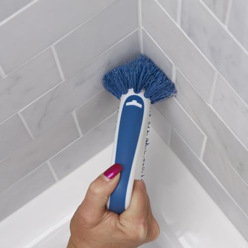 Unger 2-in-1 Grout and Corner Scrubber Brush Tool, Crevice Bathroom Cleaning Supplies for Showers, Door Tracks, Tile, and Bathtubs, Household 360-Degree Scrubbing Power (Pack of 4) - size: 1 Unit (Pack of 4), style: 2-in-1 Grout & Corner Scrubber