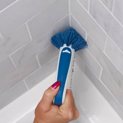 Unger 2-in-1 Grout and Corner Scrubber Brush Tool, Crevice Bathroom Cleaning Supplies for Showers, Door Tracks, Tile, and Bathtubs, Household 360-Degree Scrubbing Power (Pack of 4) - size: 1 Unit (Pack of 4), style: 2-in-1 Grout & Corner Scrubber