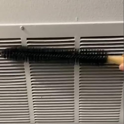 2-Pack Radiator Brush, 17-Inch Long Reach Flexible Radiator Cleaner with Wooden Handle, Multipurpose Dryer Lint Brush & Refrigerator Coil Cleaning Brush for Narrow Gaps, Vent Cleaner & Duster