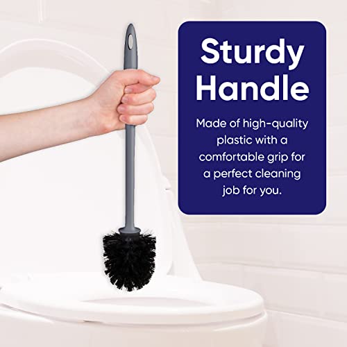 Modern Toilet Brush and Holder, Grey Toilet Bowl Scrub Brush with Storage Caddy, Bathroom Cleaner. by Superio - color: Gray, size: 1 Pack