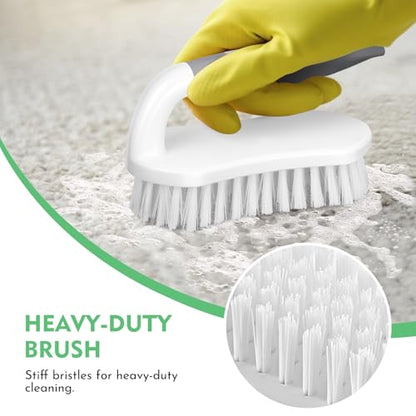 SetSail Scrub Brush, Heavy-Duty Scrub Brushes for Cleaning with Stiff Bristles Cleaning Brush for Shower, Bathroom, Carpet, Kitchen and Bathtub Scrubber - 2 Pack - color: Grey White