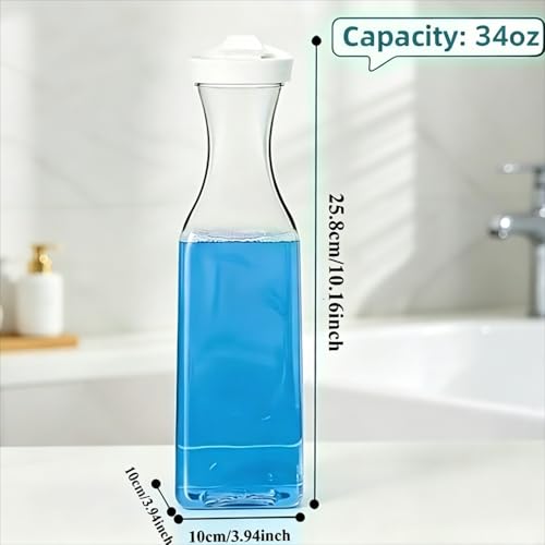 34oz Clear Plastic Laundry Detergent Dispenser Bottle, Storage Organizer for Laundry Room, Hold Liquid, Powder & Scent Booster - size: middle