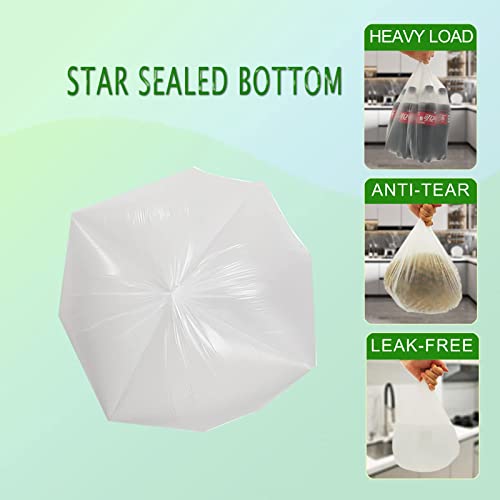 Small Trash Bags, Inwaysin Small Garbage Bags 4-6 Gallon Biodegradable Can Liners Thicken, Size Expanded, White 200 Counts - style: 4Gal-White-200
