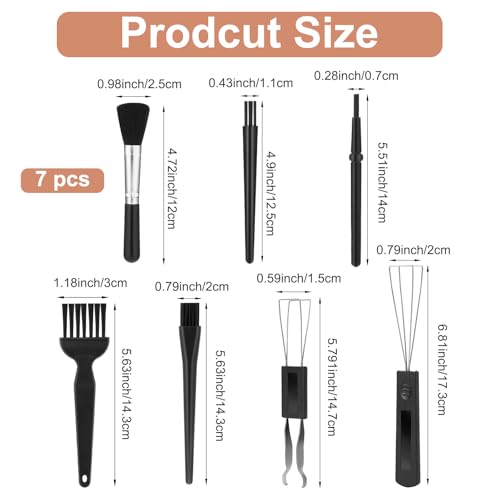 7 Pcs Keyboard Cleaning Kit with Keycap Puller Switch Puller Multifunctional Keycaps Removal Tool Mini Anti-Static Dust Brush Keyboard Key Remover for Computer Keyboards Motherboard Camera Small Space