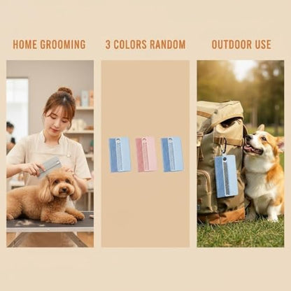 Blue Double-Sided Pet Hair Remover, Reusable Soft Silicone Lint Scraper for Couch, Rug & Coat, Portable Dog Cat Fur Remover Tool - color: Blue