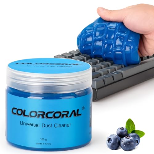 COLORCORAL Universal Cleaning Gel for Office Electronic Products Keyboard Cleaner Dust Cleaning Gel for Car Interior Cleanings,Car Putty Reusable Slime goo, Magic Cleaning Putty for Vehicle Vents - color: Navy Blue