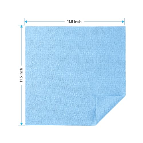 HOMEXCEL Blue Microfiber Cleaning Cloths, 20 Pack Cleaning Rags - Lint Free & Scratch-Free Microfiber Towels for Cars, House & Kitchen, Absorbent Cleaning Towels, 11.5 x 11.5 Inch - color: Blue