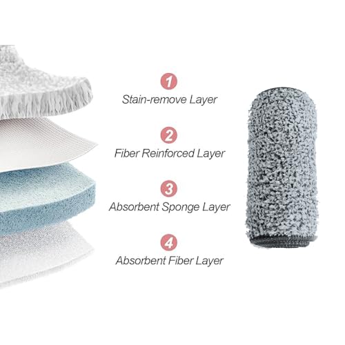 Dust Mop，Flat Mop with 4 Pads, Sponge mops for Floor Cleaning,Hardwood,Tile,Marble,Wall Surface