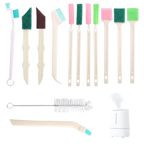 13pcs Humidifier Cleaning Brush Set, Mini Detail Cleaning Brushes Small Cleaner Kit Tool for Household Humidifiers Keyboards Tiles Bottles & Tight Spaces