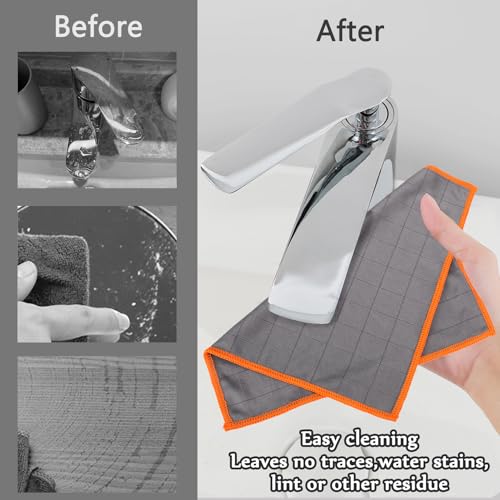 XANGNIER Microfiber Glass Cleaning Cloths,3 Pack Streak Free Miracle Cleaning Cloth,Reusable Lint Free Cleaner Towels for Kitchen,Windows,Mirror,Glasses,Car Windshields,Stainless Steel,11.8"×11.8" - color: Multicolor