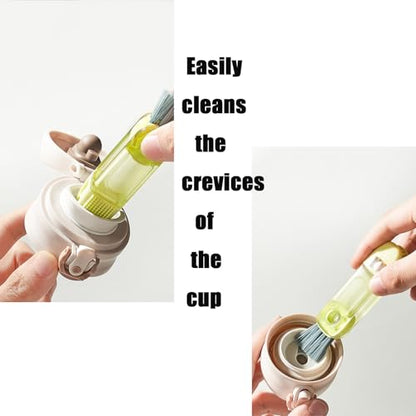 PandaEar 3-in-1 Crocodile Bottle Lid Cleaning Brush Set, Tiny Crevice Gap Cleaner for Insulated Tumblers, Sport Water Bottles & Baby Bottles, 3 PCS Brush for Lids & Straws (Blue/Orange/Green)