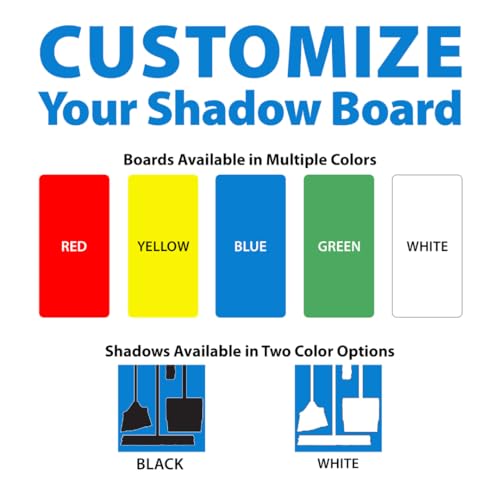 Custom Logo Clean & Sweep 5S Shadow Board/Wall Mount Broom Holder, 68" x 30" Board, 5S Cleaning Station - with Broom and Dustpan Set Included, Made in The USA by AccuformNMC