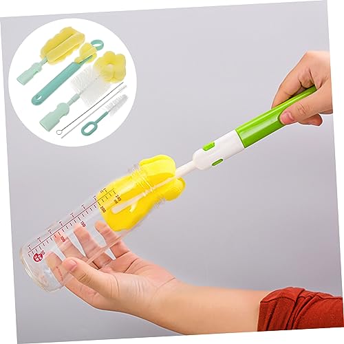 5-in-1 Bottle Brush Set Travel Bottle Brush Stainless Steel Pp Sponge 29cm Random Color